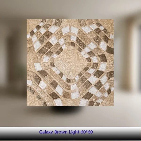 سرامیک ۶۰×۶۰ طرح گلکسی قهوه‌ای روشن مات – کاشی آلسن