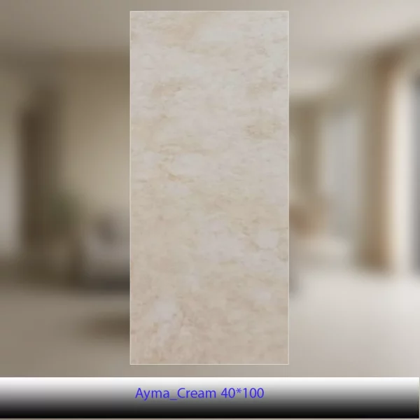 کاشی دیواری ۴۰×۱۰۰ طرح آیما کرم (Ayma Cream) پرسلان براق