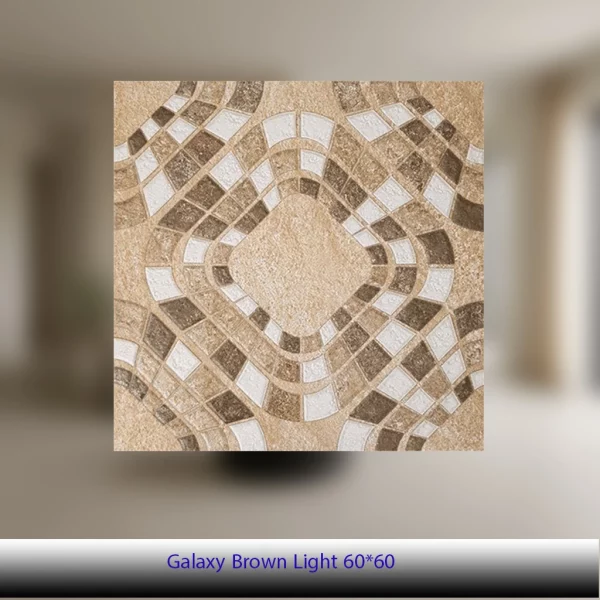 سرامیک ۶۰×۶۰ طرح گلکسی قهوه‌ای روشن مات – کاشی آلسن