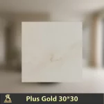 سرامیک 30×30 پلاس گلد مات – سفید با رگه طلایی | کاشی آلسن