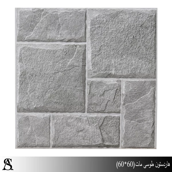 سرامیک ۶۰×۶۰ طرح هارد استون طوسی  و بژ مات – کاشی آلسن